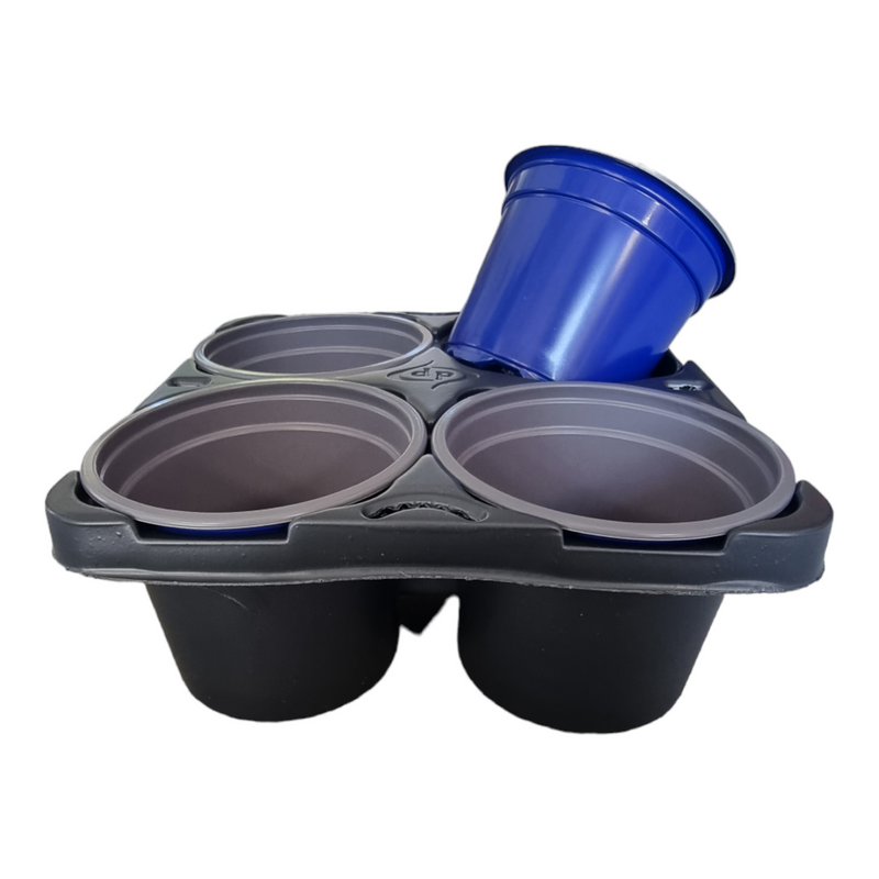 CARRY TRAY WITH 4 X 9CM ROUND POTS