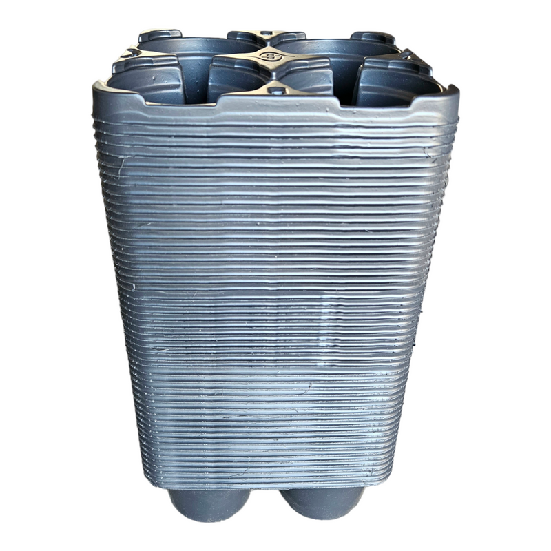 Pot Packs – 4 black plastic plant pots with matching saucers for indoor and outdoor growing